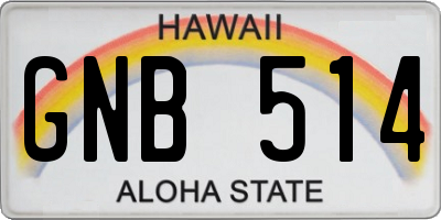 HI license plate GNB514