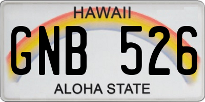HI license plate GNB526