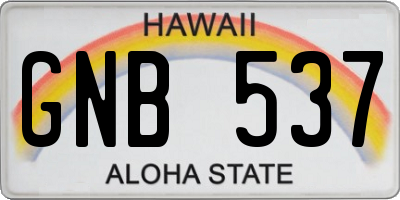 HI license plate GNB537