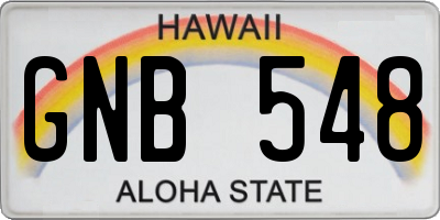 HI license plate GNB548