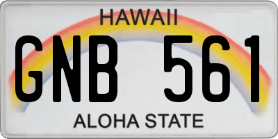 HI license plate GNB561