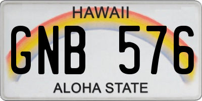 HI license plate GNB576