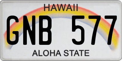 HI license plate GNB577