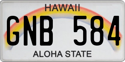 HI license plate GNB584