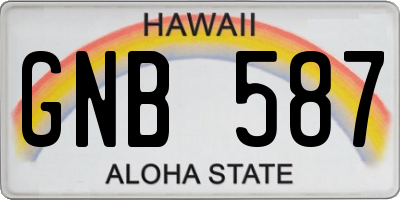 HI license plate GNB587