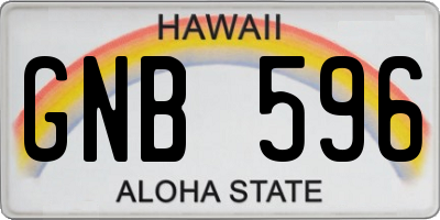 HI license plate GNB596