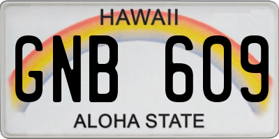 HI license plate GNB609