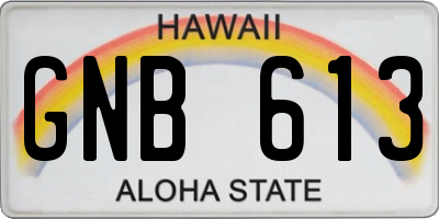HI license plate GNB613