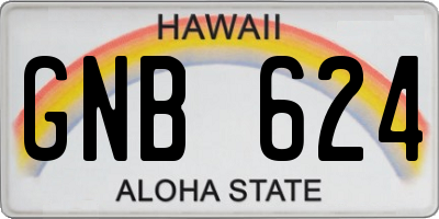HI license plate GNB624