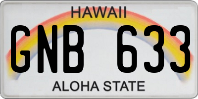 HI license plate GNB633
