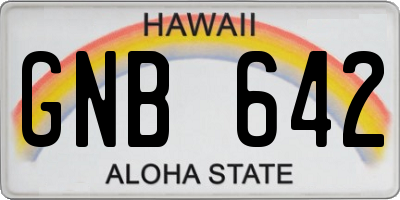 HI license plate GNB642