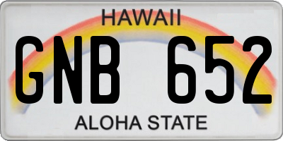 HI license plate GNB652
