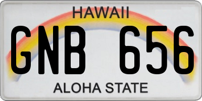HI license plate GNB656