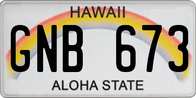 HI license plate GNB673
