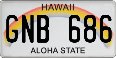 HI license plate GNB686