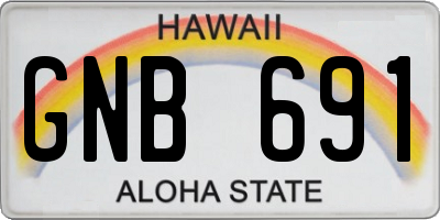 HI license plate GNB691