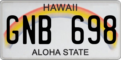 HI license plate GNB698