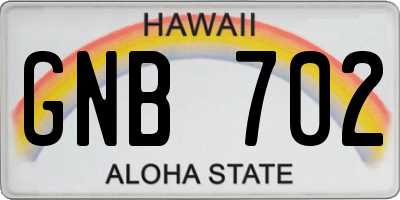 HI license plate GNB702