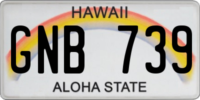 HI license plate GNB739