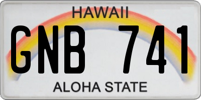 HI license plate GNB741