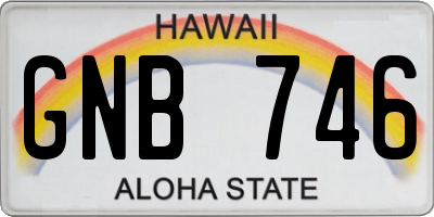 HI license plate GNB746
