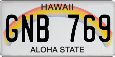 HI license plate GNB769