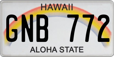 HI license plate GNB772