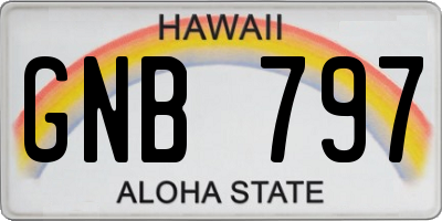 HI license plate GNB797