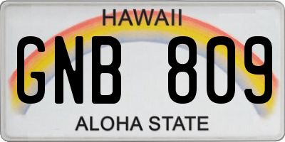 HI license plate GNB809
