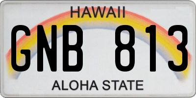 HI license plate GNB813
