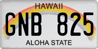 HI license plate GNB825