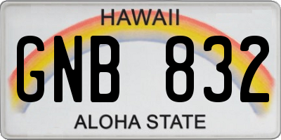 HI license plate GNB832