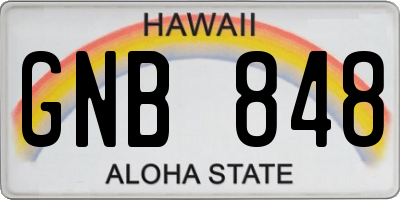 HI license plate GNB848