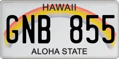HI license plate GNB855