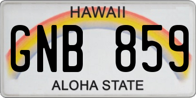 HI license plate GNB859