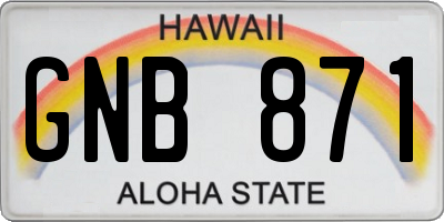 HI license plate GNB871