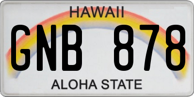 HI license plate GNB878