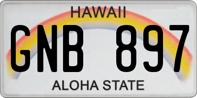 HI license plate GNB897