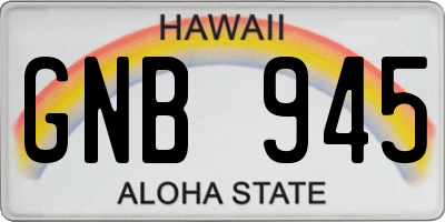HI license plate GNB945