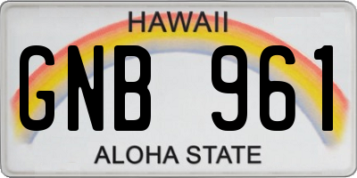 HI license plate GNB961