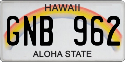 HI license plate GNB962