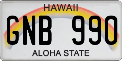 HI license plate GNB990