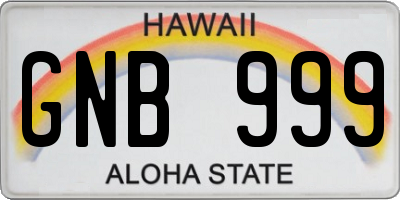 HI license plate GNB999
