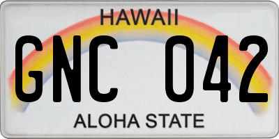 HI license plate GNC042