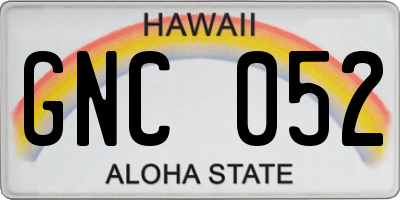 HI license plate GNC052