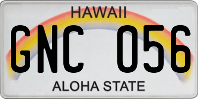 HI license plate GNC056