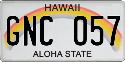 HI license plate GNC057