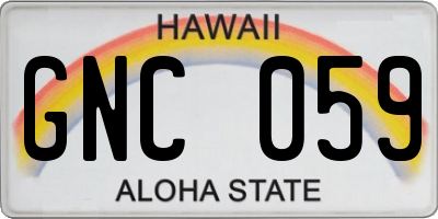 HI license plate GNC059
