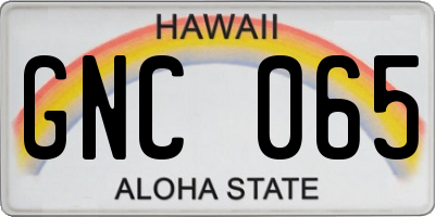 HI license plate GNC065