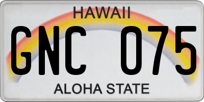 HI license plate GNC075